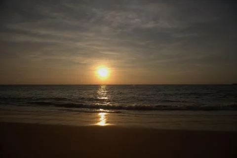 Sunset sea beach Stock Photos