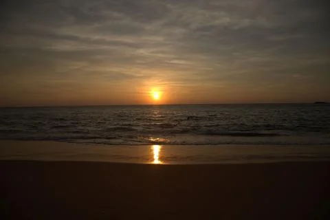 Sunset sea beach Stock Photos