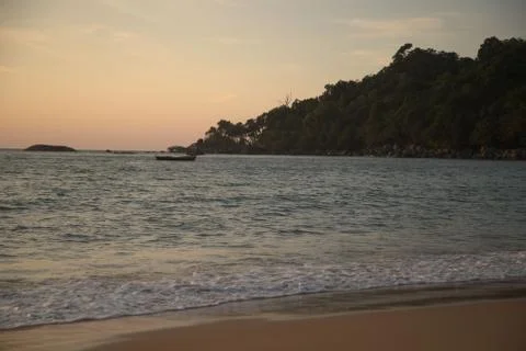 Sunset sea beach Stock Photos