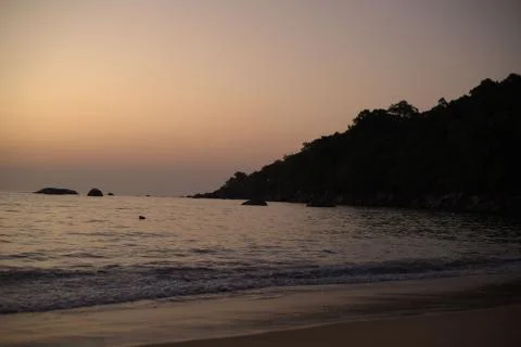 Sunset sea beach Stock Photos