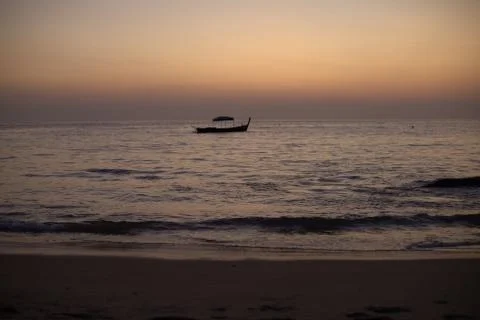 Sunset sea beach Stock Photos