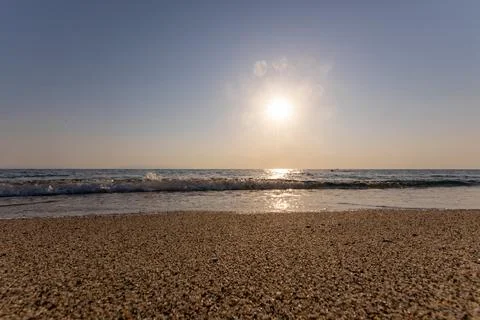 A sunset on the sea beach Fotos de archivo