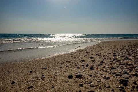 A sunset on the sea beach Stock Photos