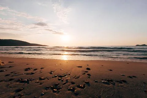A sunset on the sea beach Foto stock