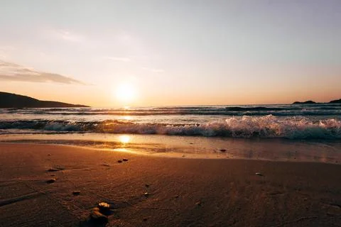 A sunset on the sea beach Foto stock