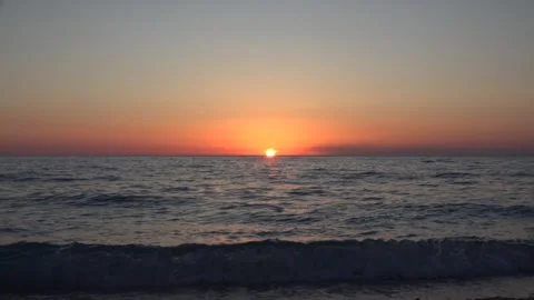 Sunset, Sea Beach Timelapse, Sunrise on Seashore, Ocean Sundown in Time Lapse Stock Footage 344390023