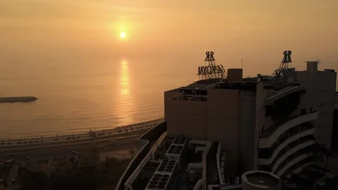 Sunset at the sea in Beirut Stock Footage 122035149