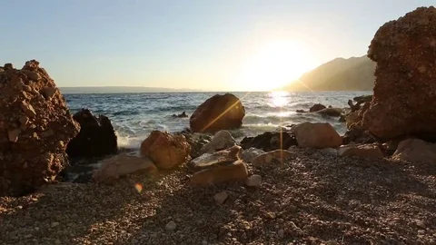 Sunset at the sea - Brela Video stock 69254741