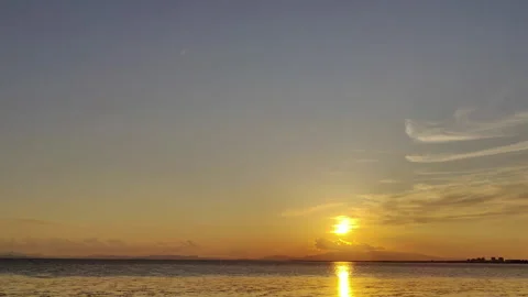 Sunset in the Sea City in Summer Stock Footage 306805335