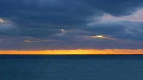 Sunset sea clouds Background Stock Footage 10592773