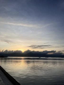 Sunset Sea Clouds Province Stock Photos