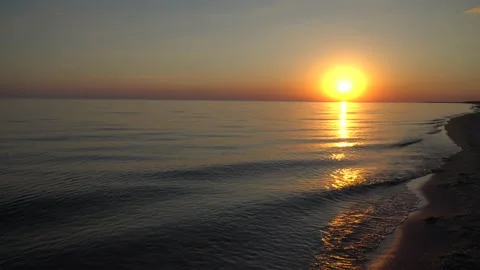 Sunset on the sea coast Stock Footage 145800920