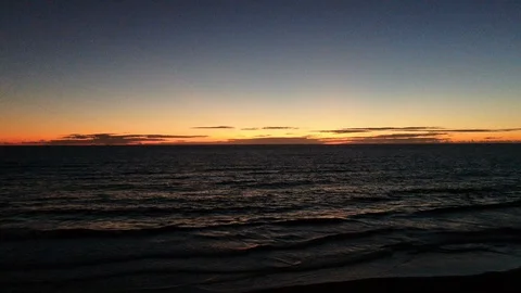 Sunset on the sea with drone whit red and blue shades Stock Footage 120937753