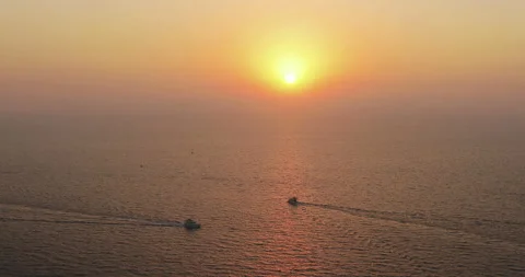 Sunset in the sea in Dubai. Stock Footage 145356054