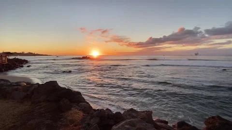 Sunset on the sea in Easter Island Vídeo Stock 342842158