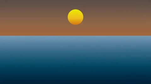 Sunset with the sea at evening time in the clear sky Stock Footage 289393682