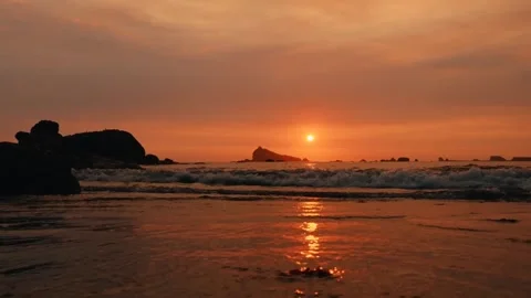 Sunset sea at evening time Stock-Footage 272181224