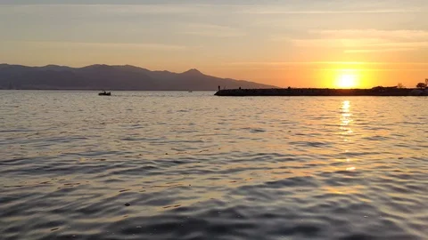 Sunset at sea evening time lapse Stock Footage 119494718