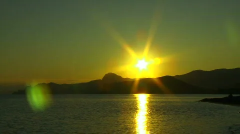 Sunset at Sea Stock Footage