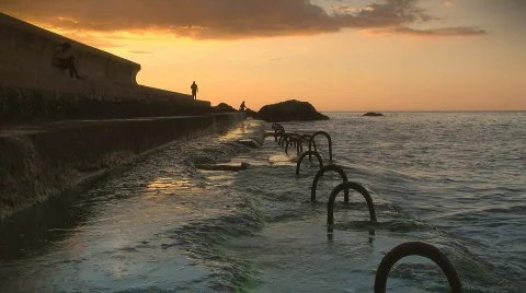 Sunset in the sea Stock Footage