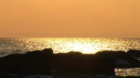 Sunset at Sea Stock Footage 1644402