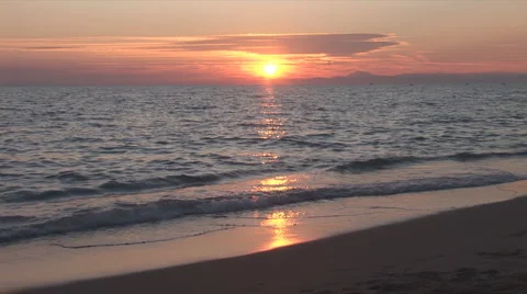 Sunset on the Sea Stock Footage 3605605