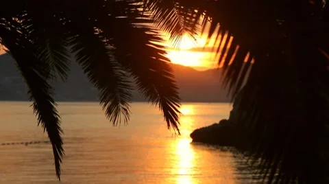 Sunset at Sea Stock Footage 7340665