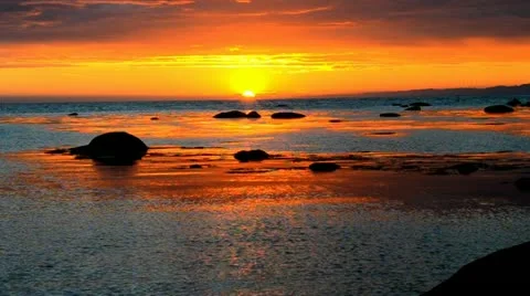 Sunset at sea Stock Footage 18153006