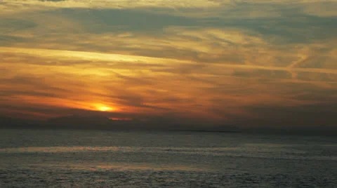 Sunset at the sea Stockbeeldmateriaal 22695491