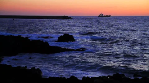 Sunset at sea 库存影片 31217786