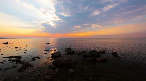 Sunset at sea Stock Footage 53098416