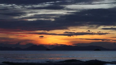 Sunset at sea Stock Footage 56857753