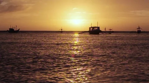 Sunset at sea Stock Footage 58914194