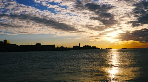 Sunset on the sea Video stock 68432029