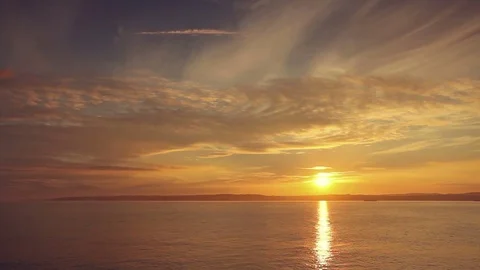 Sunset at the sea Stock Footage 74444408