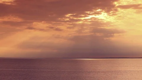 Sunset at the sea Stock Footage 74447074