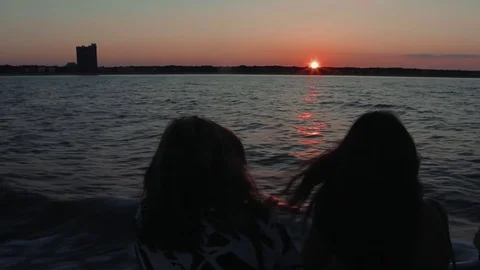 Sunset at sea Stock Footage 76360411