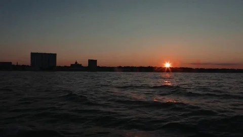 Sunset at sea Stock Footage 76360420