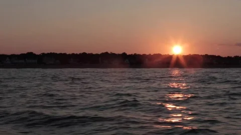 Sunset at sea Stock Footage 76360430