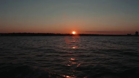 Sunset at sea Stock Footage 76360431