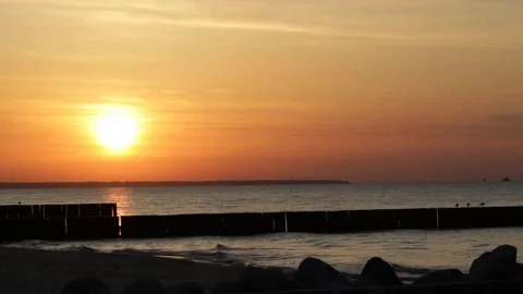Sunset at the sea Stock Footage 80646081