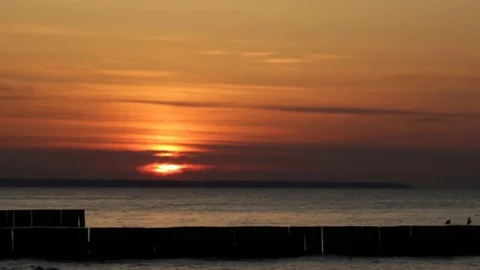 Sunset at the sea 库存影片 80986591