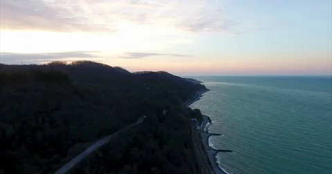 Sunset by the sea Stock Footage 83218655