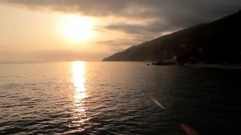 Sunset on the sea 스톡 동영상 86969219