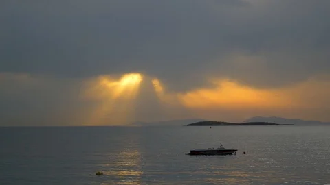 Sunset by the Sea Stock Footage 89613139