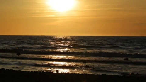 Sunset at the sea 库存影片 91738456