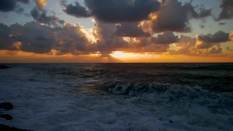 Sunset at sea Video stock 94846367