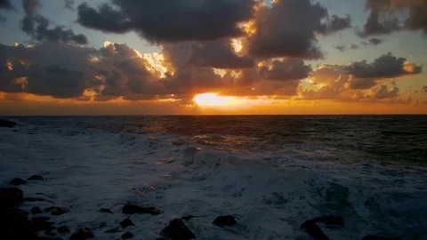 Sunset at sea Stock Footage 94847889