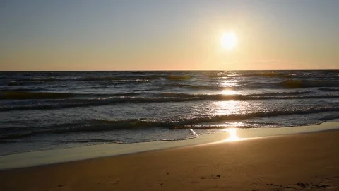 Sunset on the sea Stock Footage 98425286