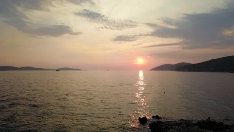 Sunset on sea Video stock 104347994